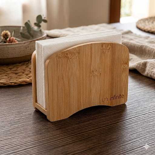 Porta Guardanapo De Bambu Organizador Para Mesa