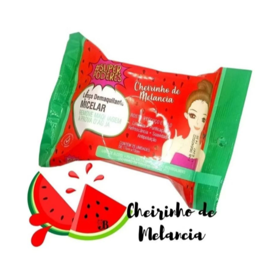 Lenço Demaquilante Micelar Melancia Super Poderes em Oferta na Shopee