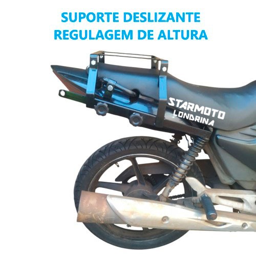 Suporte de Baú Cg TITAN e FAN 2009 até 2013 - Pode Levar Garupa - Bagageiro Deslizante de Correr Caixa de Moto 125 e 150 em Oferta na Shopee