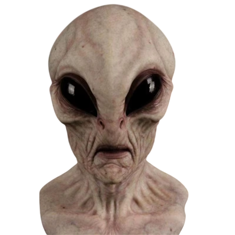 Máscara De Cosplay Alien Et Latex Premium Bege Et