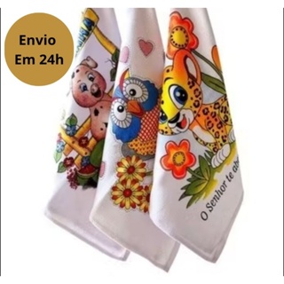 Kit 3 5 10 Panos de Prato 100% Algodão 45x75 Super Absorvente Cozinha em Oferta na Shopee