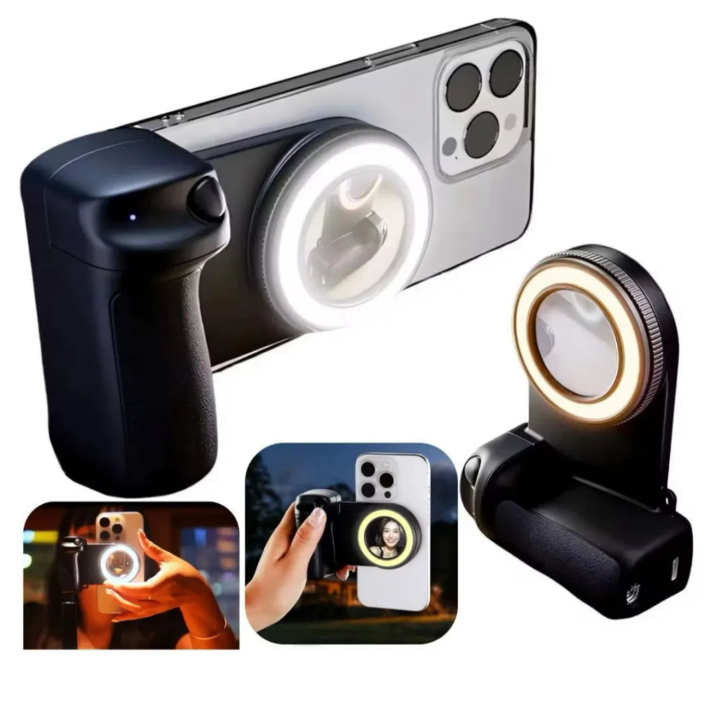 Luz de Selfie Portatil Celular Ring Light Tomate Controle Bluetooth É Ideal Quem Busca Melhor Iluminação