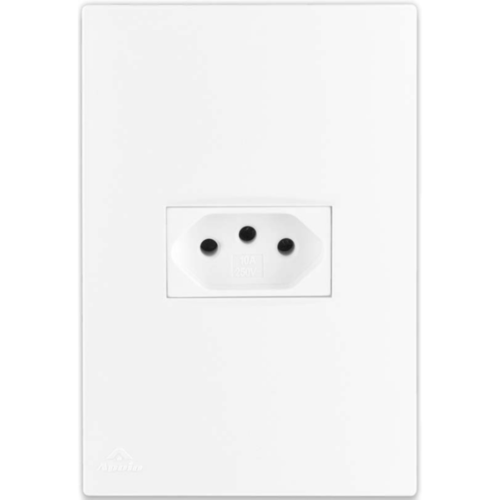 Conjunto tomada 10A Completa  - lissê branco - 10 anos garantia em Oferta na Shopee