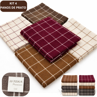 Kit 4 Pano de Prato Copa Chef Teka 100% Algodão Premium Felpudo Atoalhado Gourmet em Oferta na Shopee