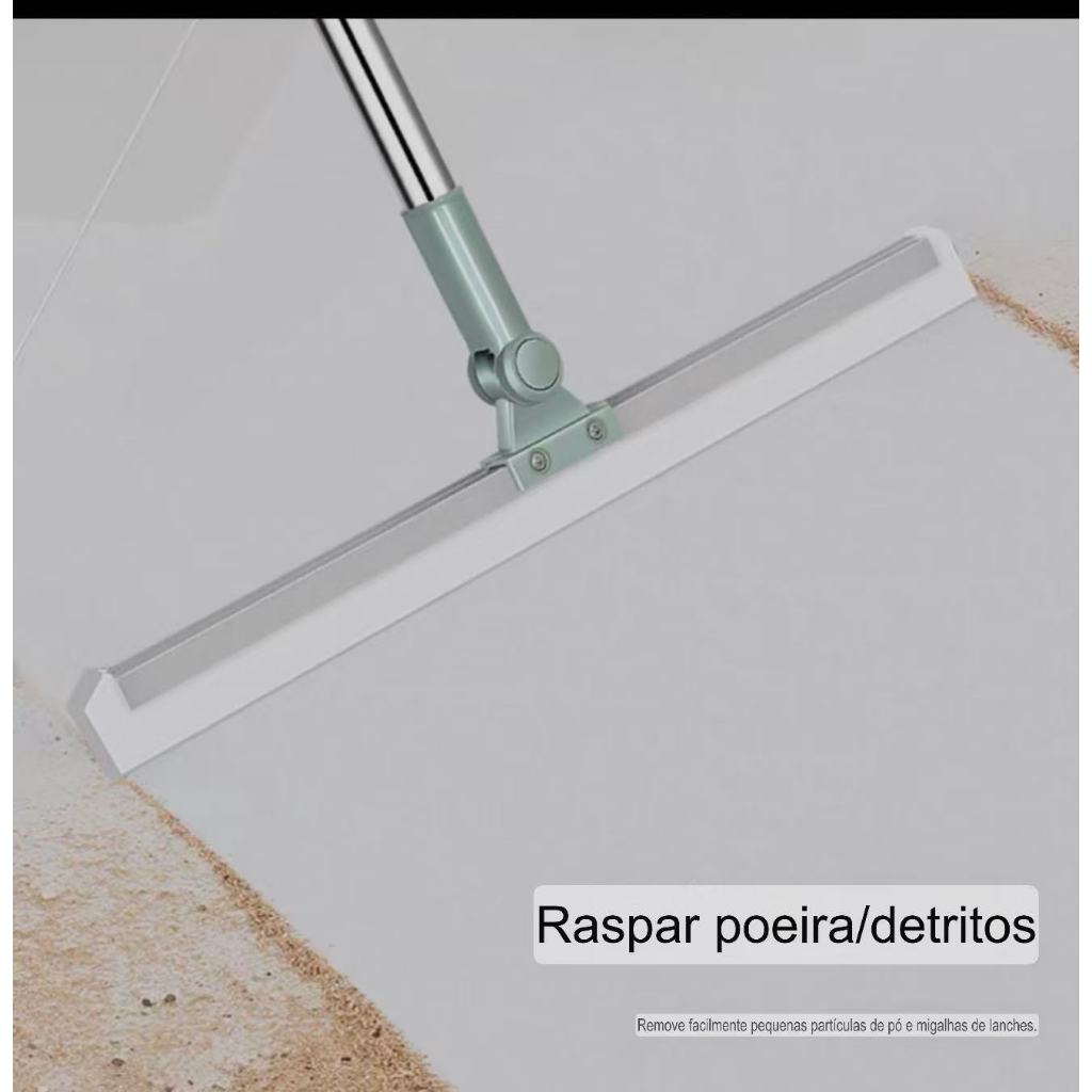 Rodo de Silicone Para Limpeza de Piso Vidros Com Gancho Secos e Molhados Uso Duplo Vassoura Mágica