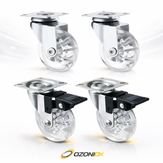 Kit 4 Rodízios Rodinha Silicone Giratório 50MM  2 Com Freio e 2 Sem Freio em Oferta na Shopee