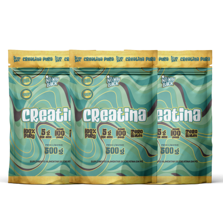 Kit 3x Creatina Monohidratada Pura No Way Back 500g Cada -100% Pura
