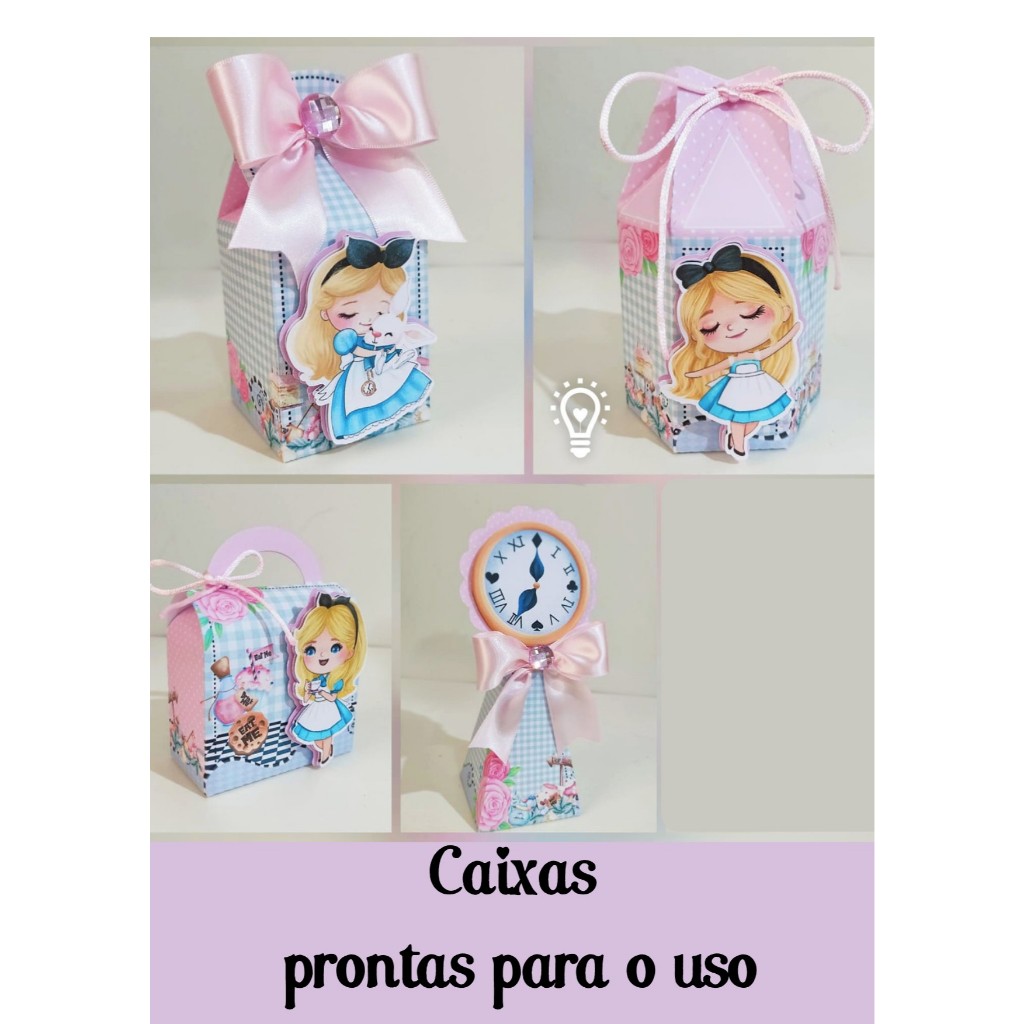 Caixas personalizado Alice no país das maravilhas baby | Personalizado alice no pais das maravilhas cute | festa alice