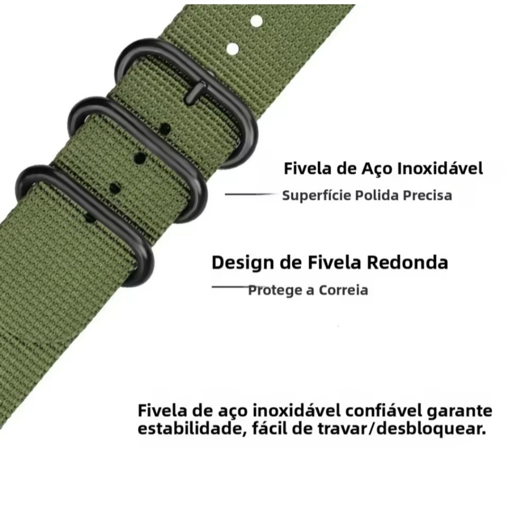 Pulseira 20mm 22mm 24mm Classíca Nylon-Premium Respirável 007 Para Relógios de Luxo e Esportivo — imagem 2 de 2