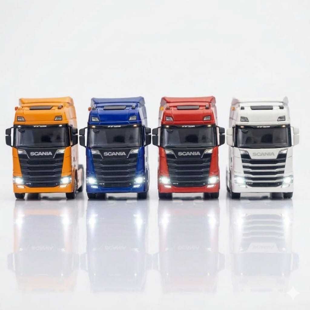 Miniatura Caminhão Scania 7705 Metal com Cabine Basculante Realista
