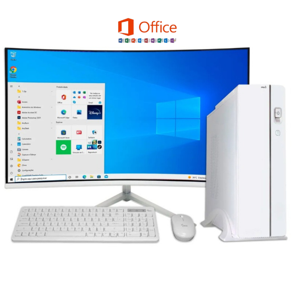 Pc Slim branco completo  i7 /16gb De Ram/ Ssd 1TB /Wifi /Tela 23.8''/ usb 3.0 + Nfe+Garantia