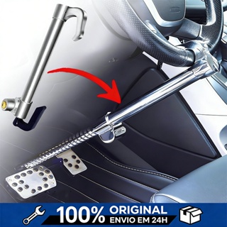 Tranca Trava Carros Volante Pedal Carro Anti Furto Segurança Universal,Aço inoxidável,2 chaves em Oferta na Shopee