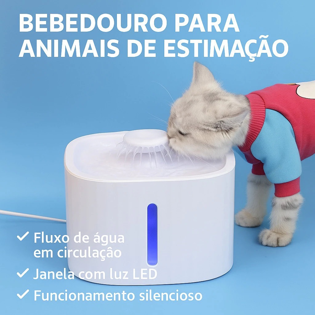 Bebedouro Fonte de Água Com Fio Elevado Automático Com Filtro Para Pet Cachorro Gato 3 Litros em Oferta na Shopee
