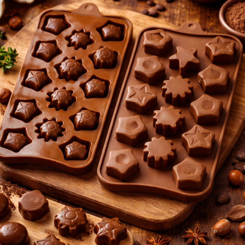 10 Formas Molde Silicone Gourmet Chocolates Doces Bala Gelatina Trufas Multiplos Formatos Casa Restaurante Cafeteria