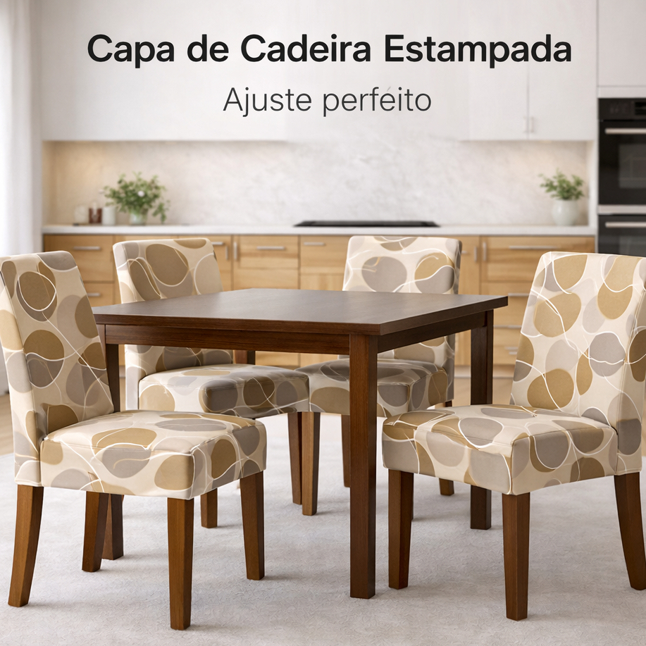 Capa de Cadeira Kit com 6 Lugares Estampas Exclusivas Ajuste Perfeito em Oferta na Shopee