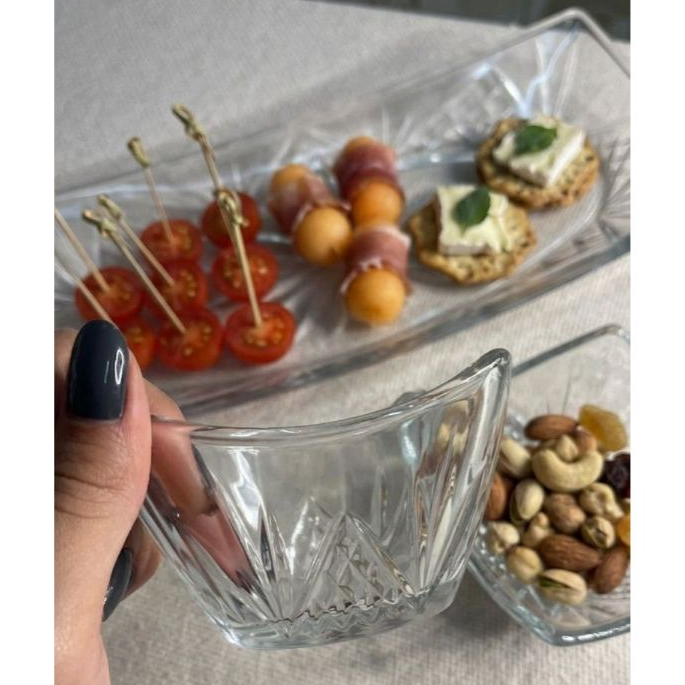 Kit 3 Petisqueiras de Vidro: Elegância e Praticidade para Servir Aperitivos e Petiscos