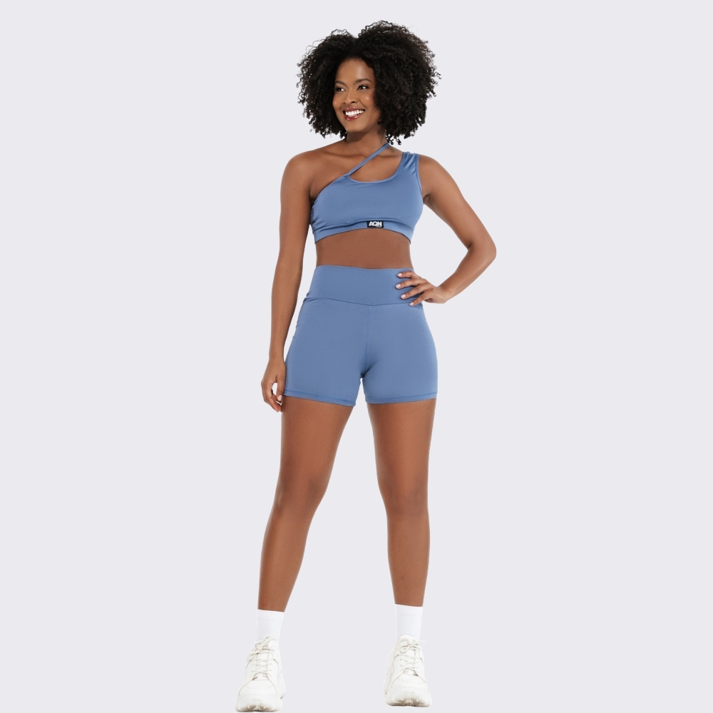 Imagem Promoçao Conjunto Fitness  Grace Azul Atalaia Academia Casual Corrida AQN SPORT
