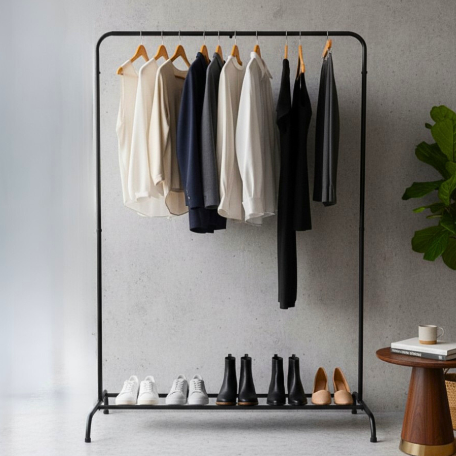 Arara Roupeiro Guarda Roupa Grande Portátil Cabideiro Para Roupas Com Sapateira Organizador Multiuso