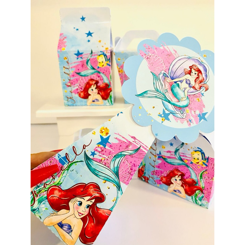 KIT Caixinhas Personalizadas PEGUE E MONTE Sereia Ariel Personalizado  Lembrancinhas - Caixinha Personalizadas