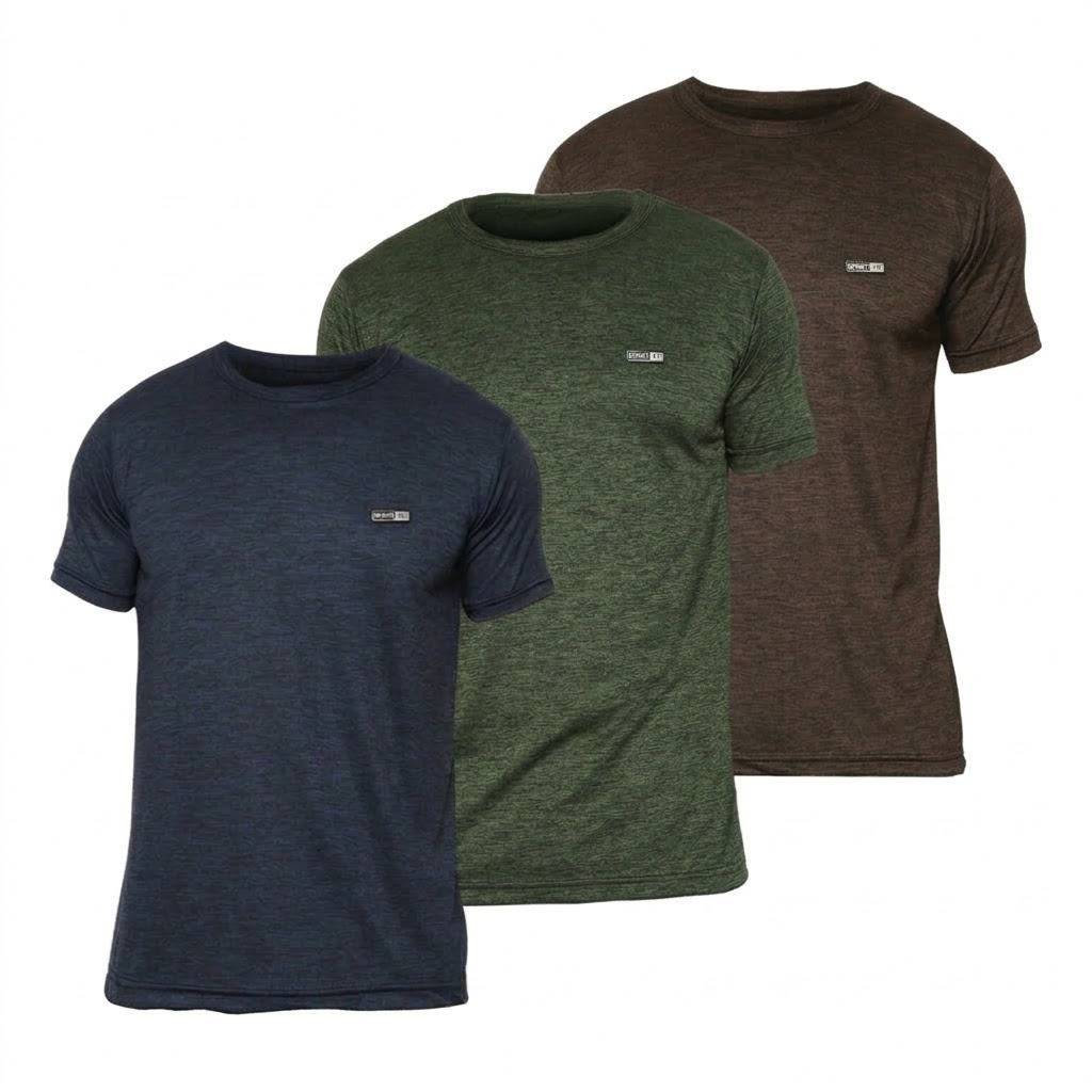 Kit 3 Camisetas Masculinas Dry Fit Elastano Malha Fria Confortável Treino Academia