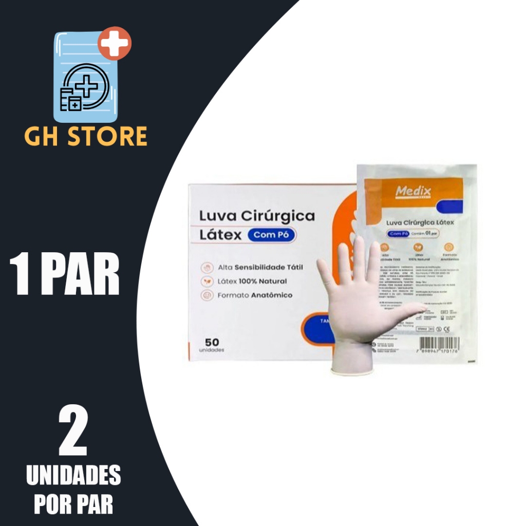 Luva Cirúrgica Estéril 6,5/7,0/7,5/8,0/8,5 em Oferta na Shopee