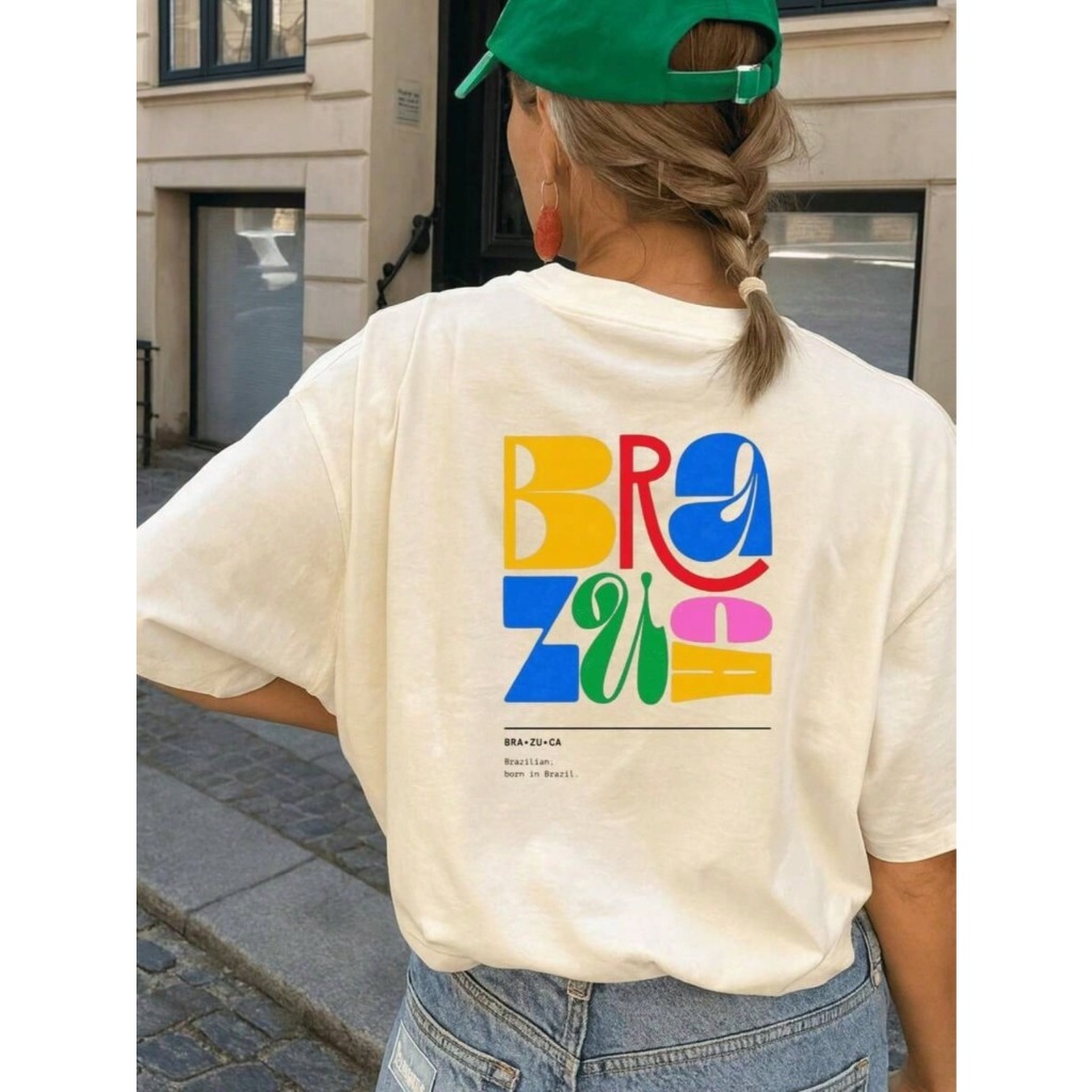 Camiseta Oversized Brazuca Brasil Copa 2026 100% Algodão Seleção Brasileira Premium Futebol Casual