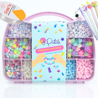 Kit de Miçangas Infantil Para Montar Pulseira 1800 Pçs + Fio em Oferta na Shopee