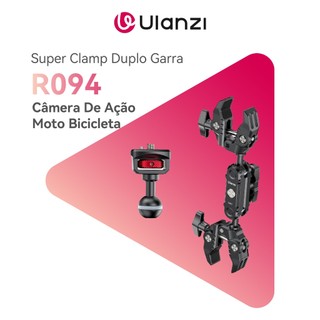 ULANZI CO17 Super Clamp Duplo Garra De Caranguejo 360° Para Moto Bicicleta E Câmera De Ação