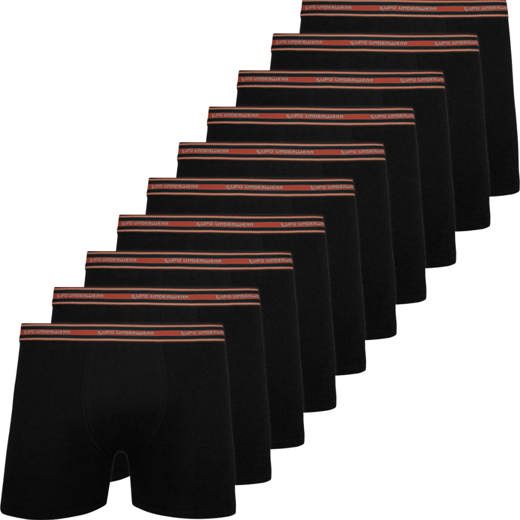 Kit 10 Cuecas Lupo Original Boxer Algodão Respirável Masculino Box Cotton Cueca Adulto Confortável