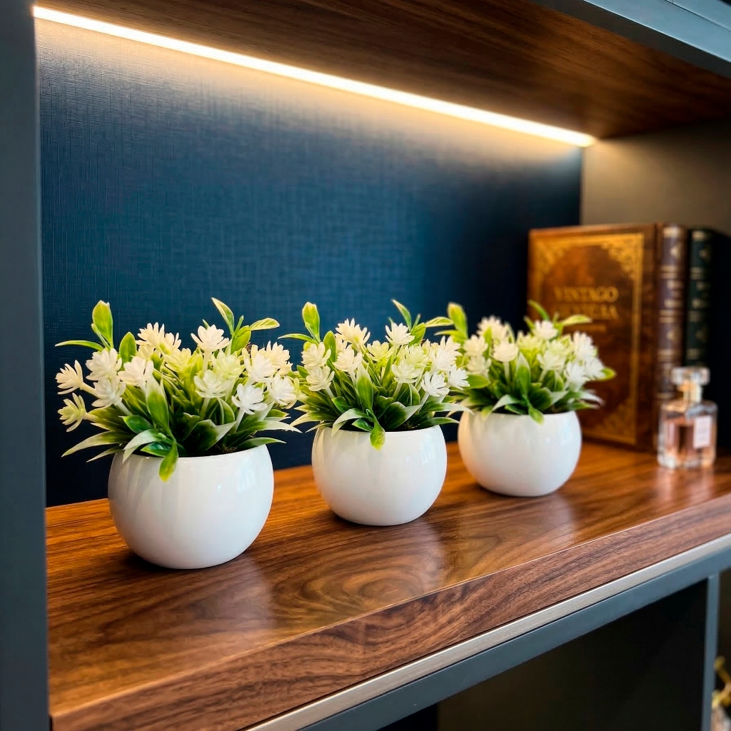 Kit 3 unidades Vasinhos Decoração com Plantinhas - Arredondados