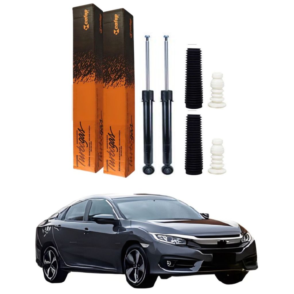 PAR AMORTECEDOR TRASEIRO CIVIC G10 2017 A 2021 COFAP + KIT