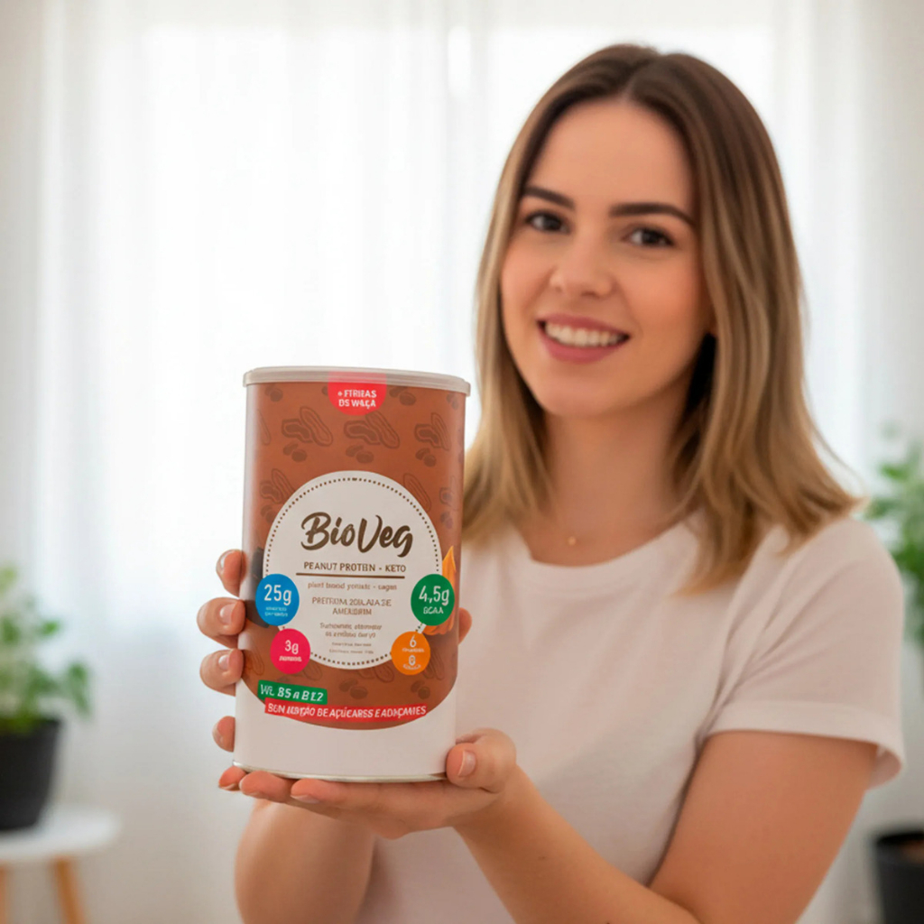 Proteína Vegana Bioveg Chocolate - Proteína De Amendoim - 500g