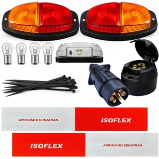 Kit Eletrico Instalação Lanterna Carretinha Reboque Engate Macho e Femea 6 polos sem cabo em Oferta na Shopee
