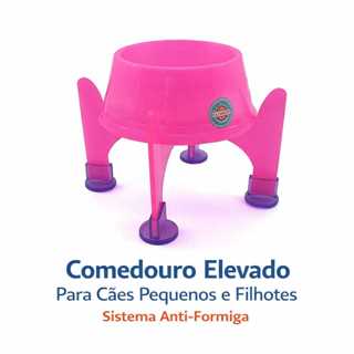 Comedouro Elevado Para Cães Pequenos e Filhotes 300ml 15cm Anti-Formiga Postura Correta Cor Rosa em Oferta na Shopee