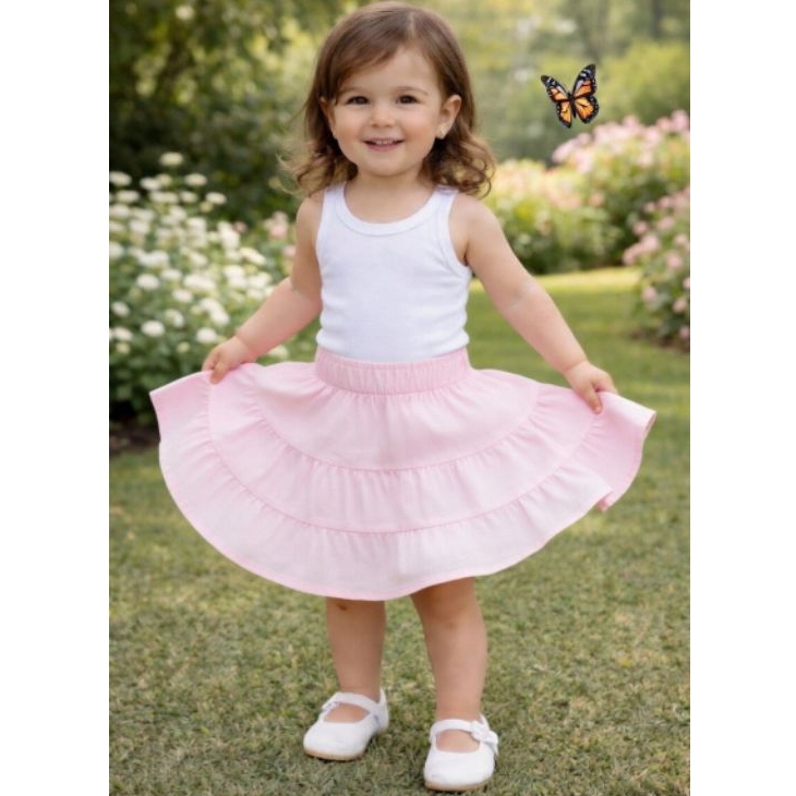 Saia Infantil Lisa Tres Maria Varias Cores e Tamanhos Do 2 ao 10 Saia Rodada Basica Babadinho em Oferta na Shopee