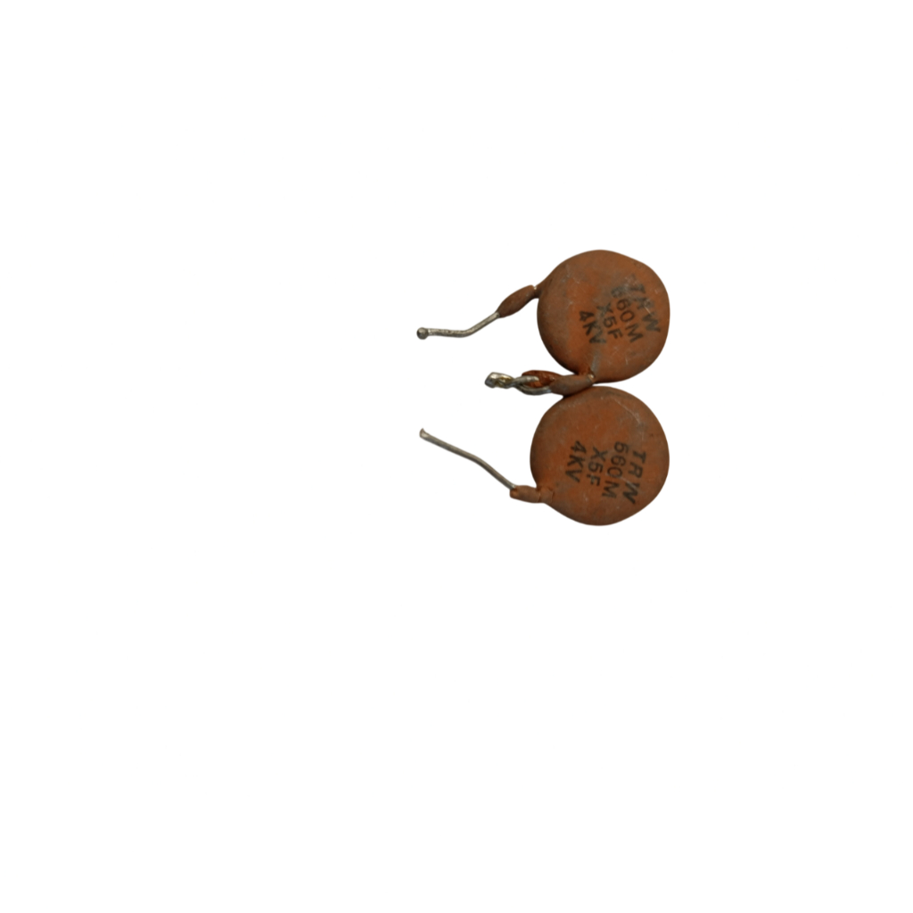 Capacitor Cerâmico Alta Tensão 560pF 4KV TRW X5F Disco HV Para Fonte TV CRT Microondas RF