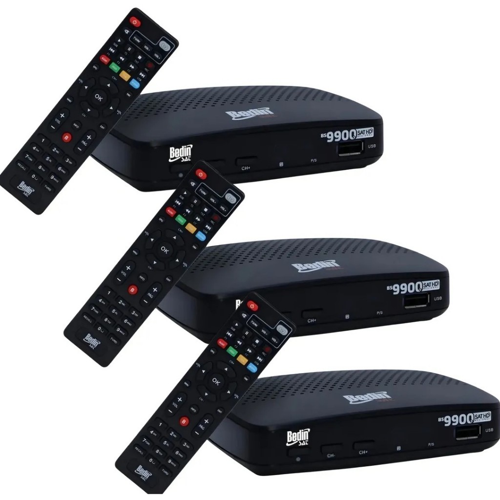 Kit 3 Receptor Tv Digital Satélite Parabólica Full Hd Bs9900 Regionalizado