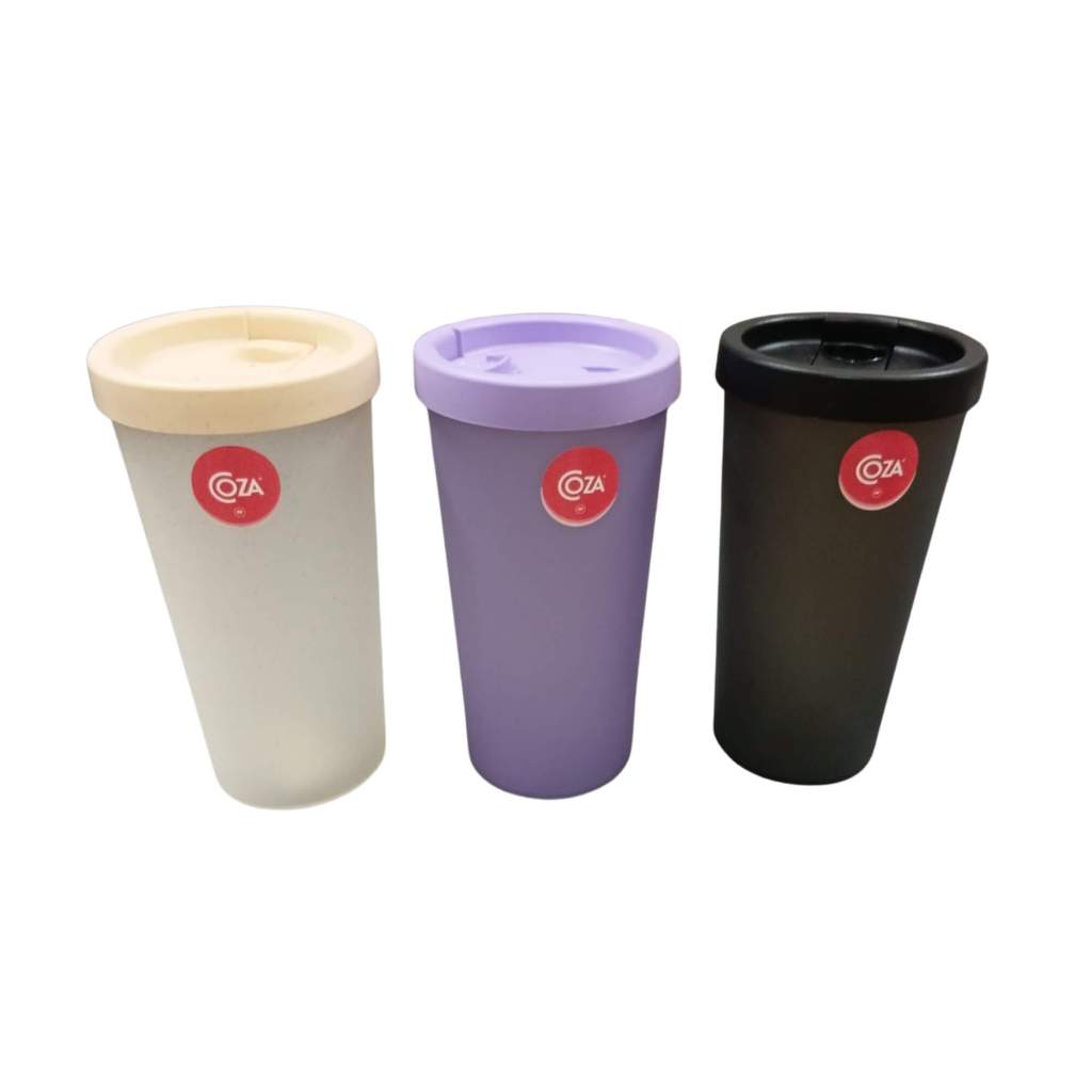 Kit com 3 Copos 500ml BPA Free Cores Sortidas Tampa Coza Nutri Brinox - 13154/4117