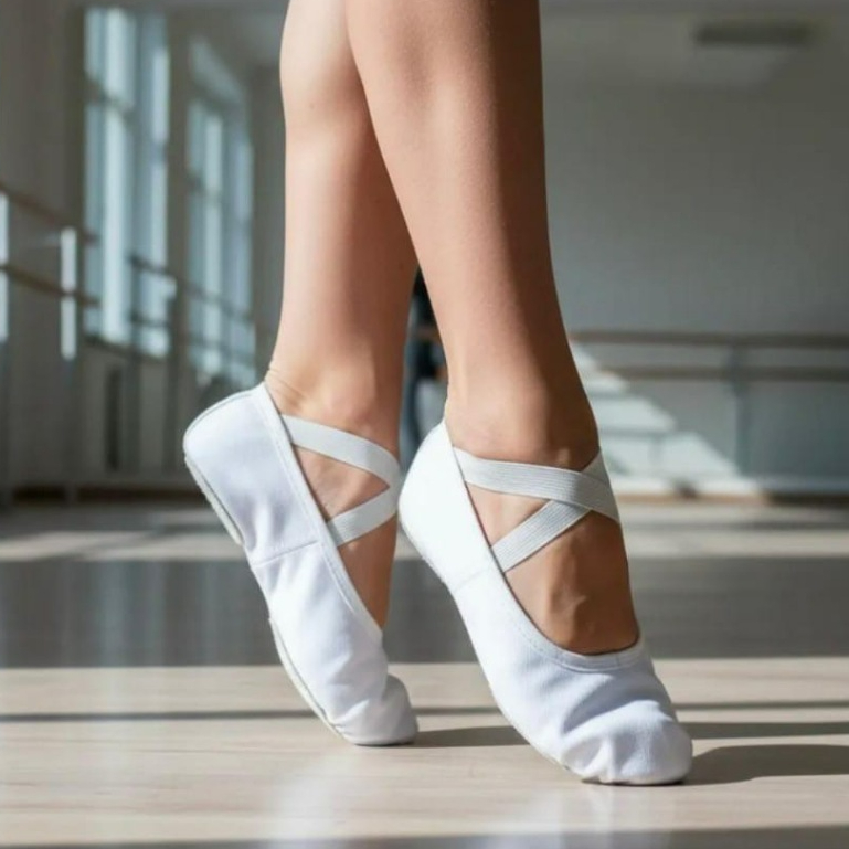 Sapatilha Ballet Tecido Lona Com Elastico Duplo X Infantil Adulto Rosa Bege Preto Salmão Branco