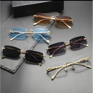Óculos de Sol Metal Slim Dourado UV400 Estilo Europeu Fashion