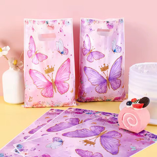 Sacolinha Plastica Borboleta 25pçs Aniversario Saquinho Festa Menina Lembrancinha Doces