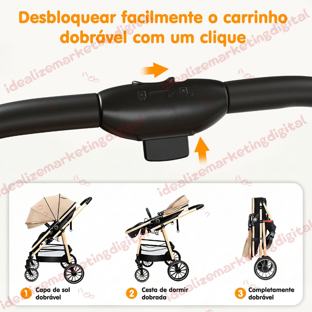 Carrinho Passeio Bebê Reversível Berço Moisés Conforto · foto 2
