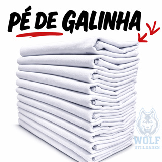Kit 10 Panos de Prato Branco Pé de Galinha Grosso 100% Algodão 41x66cm com Bainha em Oferta na Shopee