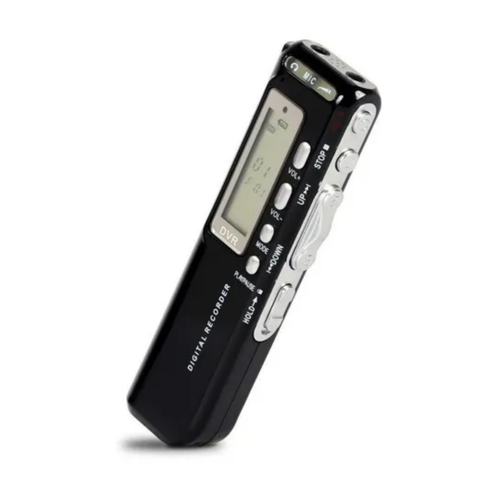 Gravador De Voz 8gb Com Fones Preto Microfone Embutido