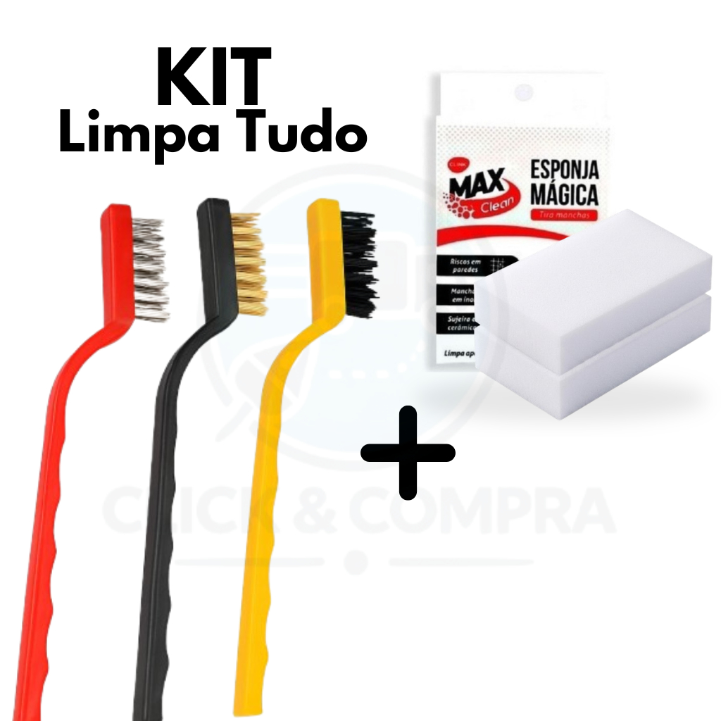 KIT Escova de Aço Para Limpeza Multiuso Aço Latão Nylon + Esponja Mágica de Melamina Tira Mancha em Oferta na Shopee