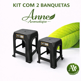 Kit Com 02 Banquetas Plástico Banco Resistente Suporta Até 140 Kg Premium Casa Empresa em Oferta na Shopee