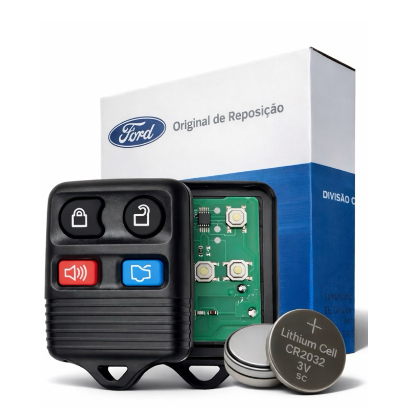 Controle Alarme Ford Fiesta Ka Ecosport 4 Botões Completo COM BATERIA