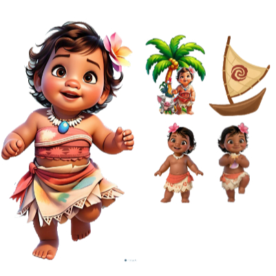 Kit Display Personalizado MOANA BABY–  | Decoração de Festa em MDF