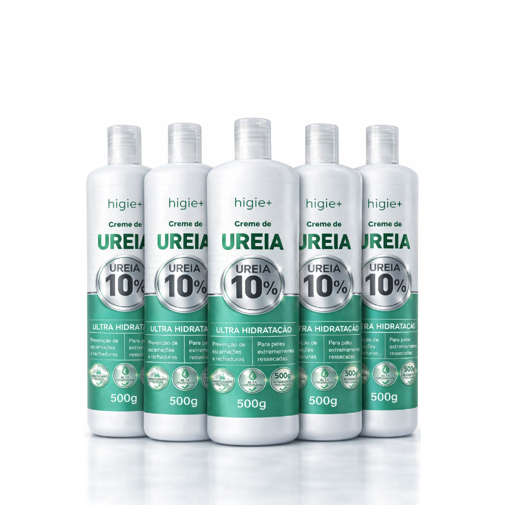 Kit 5 Frascos de Creme Corporal de Ureia 10% 500g