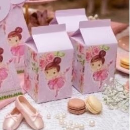 caixa milk Bailarina decoração festa aniversário infantil lembrancinha personalizada